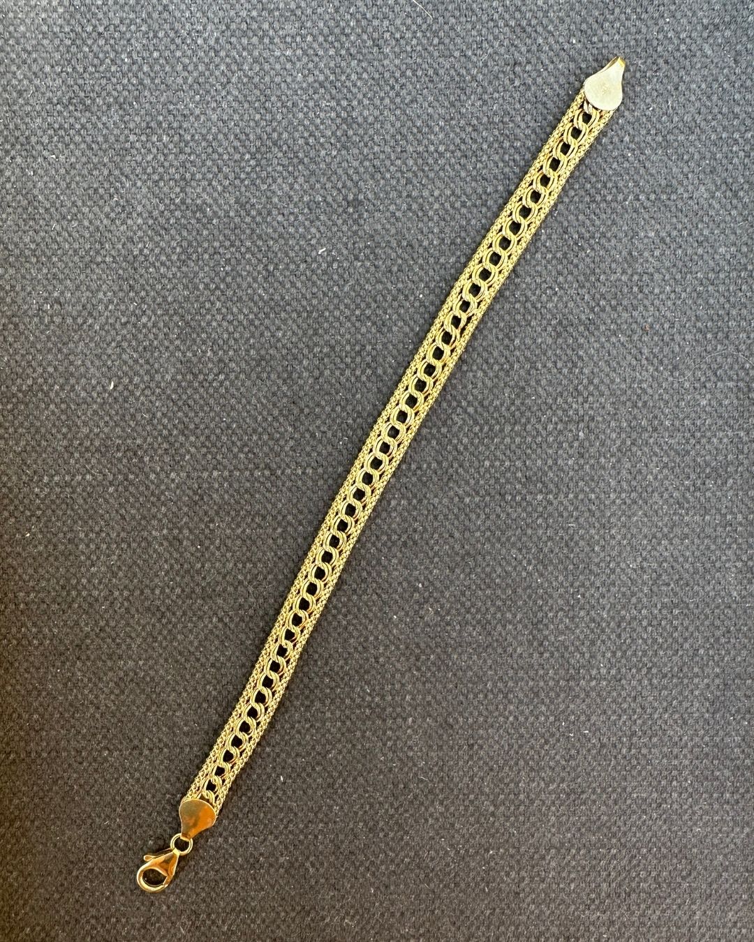 9ct Gold ‘Pre-Loved Figaro' Mesh Vintage Bracelet