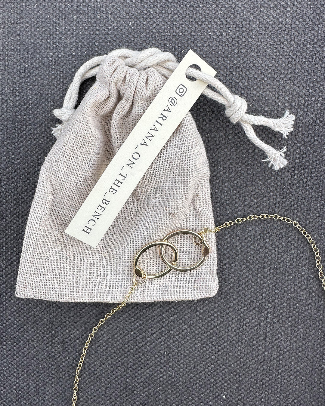 9ct Gold 18" Double Link Hammered ‘Unity’ Pendant Designed and Made by Ariana Watling Lacock Wiltshire