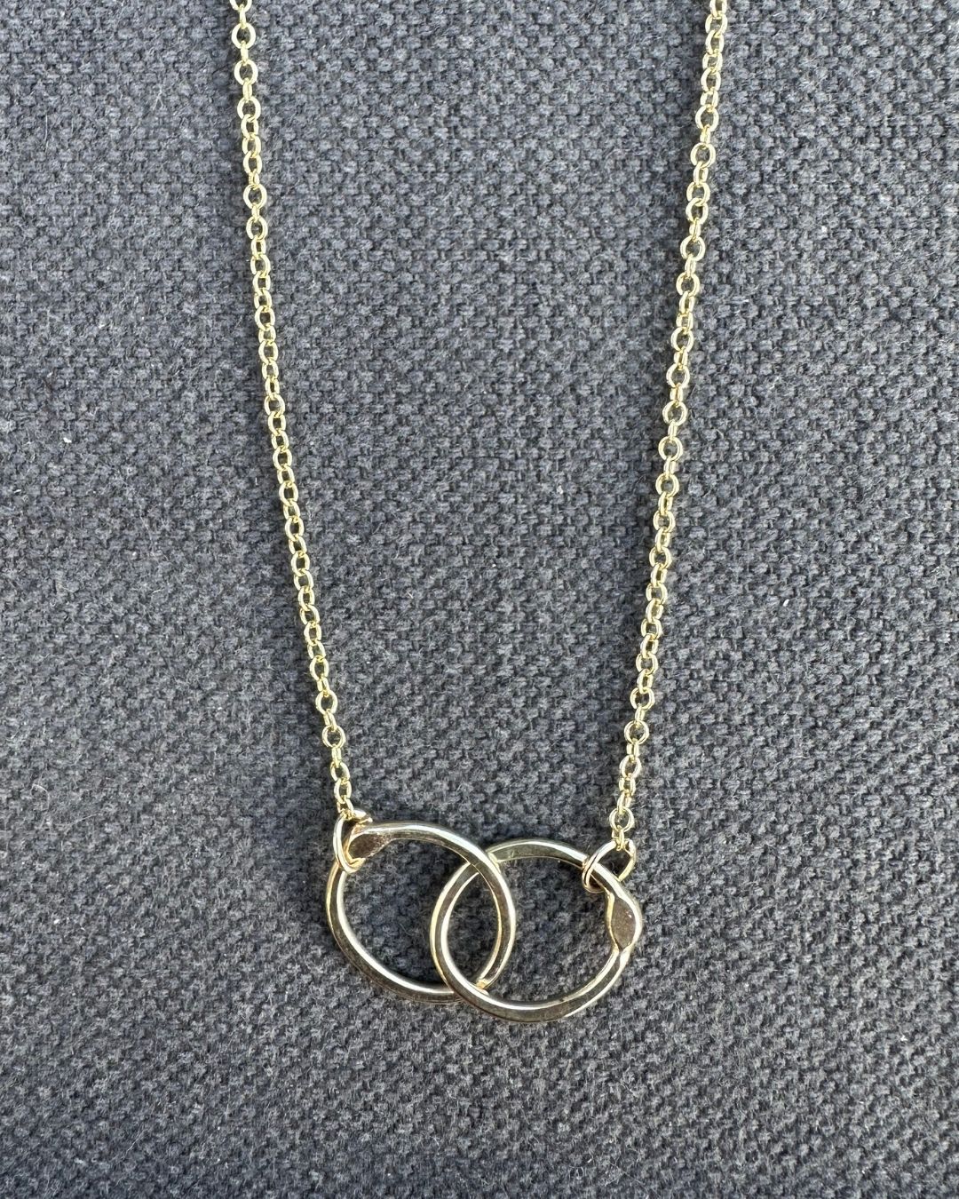 9ct Gold 18" Double Link Hammered ‘Unity’ Pendant Made by Ariana Watling Lacock Wiltshire