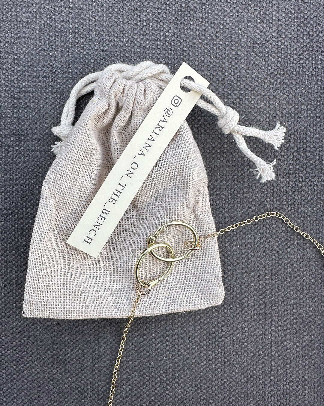 9ct Gold 18’’ Double Link ‘Unity’ Pendant Made by Ariana Watling Lacock Wiltshire