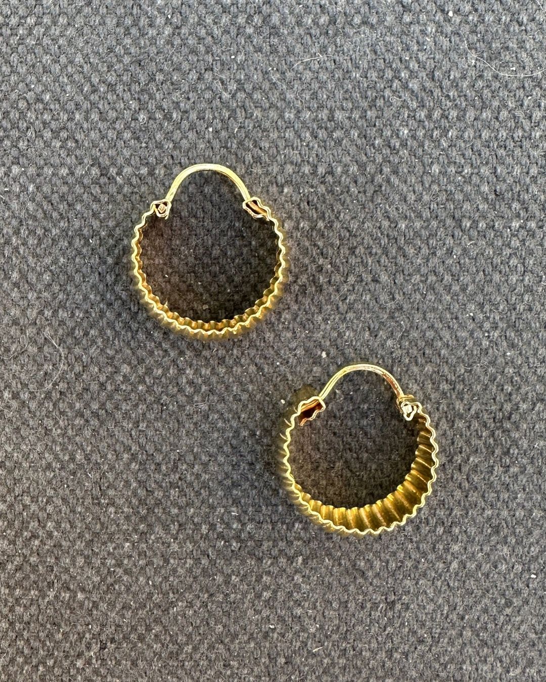 9ct Gold 1970’s Retro ‘Braided’ Hoop Earrings Hand Curated by Ariana Watling Lacock