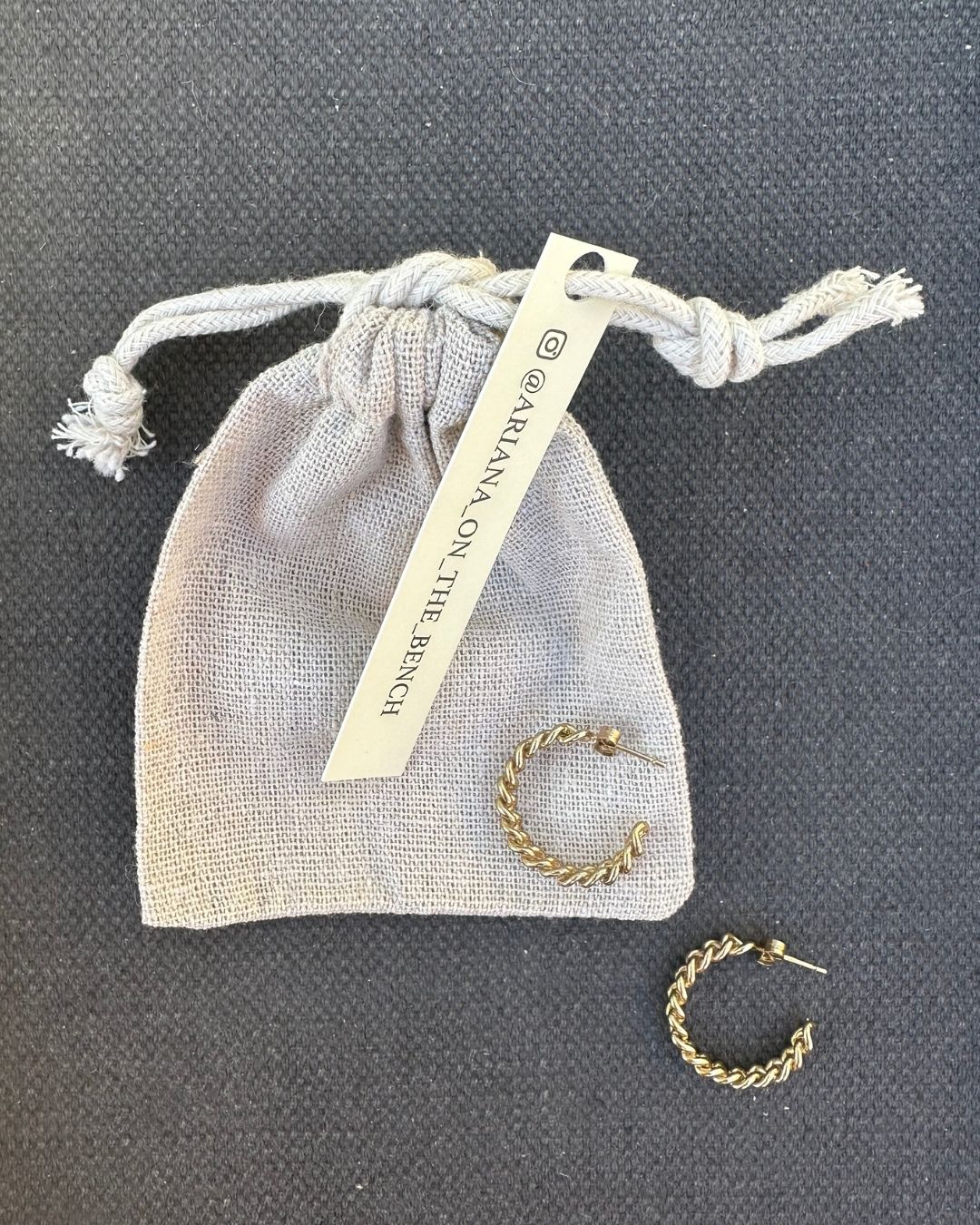 9ct Gold 1970’s Retro ‘Double Twisted’ Wire Hoop Earrings  Hand Curated by Ariana Watling Lacock