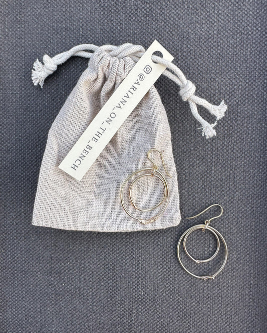 9ct Gold Double Link Dangly ‘Unity’ Drop Earrings Made by Ariana Watling Lacock Wiltshire