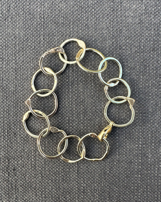 9ct Gold Heavy Hammered ‘Unity’ Bracelet Made by Ariana Watling, Lacock, Wiltshire