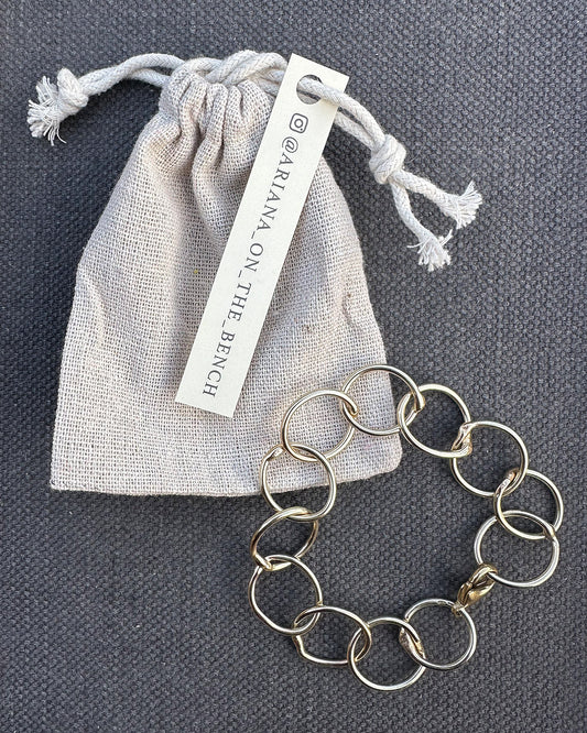 9ct Gold Heavy ‘Unity’ Bracelet Designed and Made by Ariana Wiltshire Lacock Wiltshire