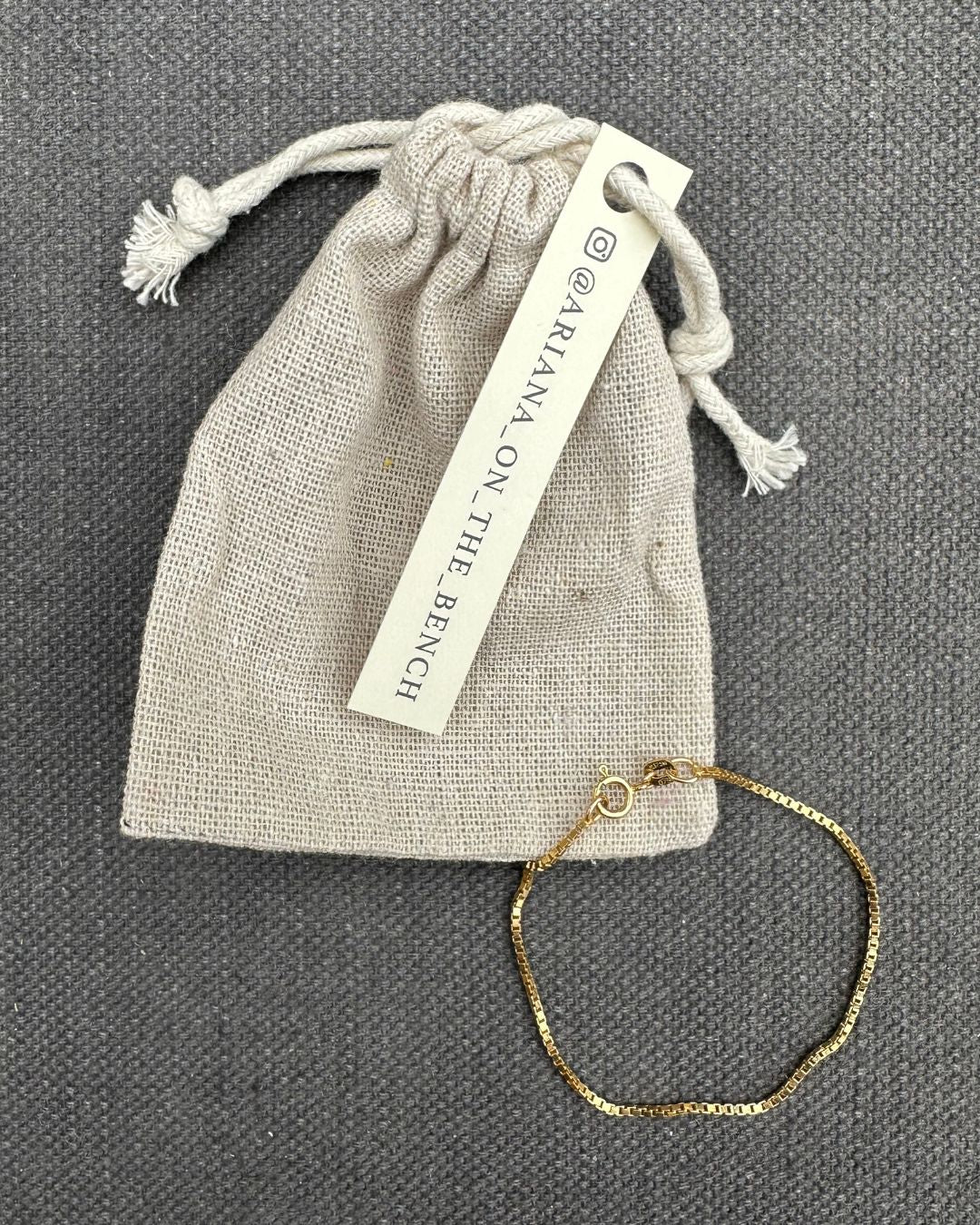 9ct Gold ‘Pre-Loved Box’ Bracelet Hand Curated by Ariana Watling Lacock Wiltshire