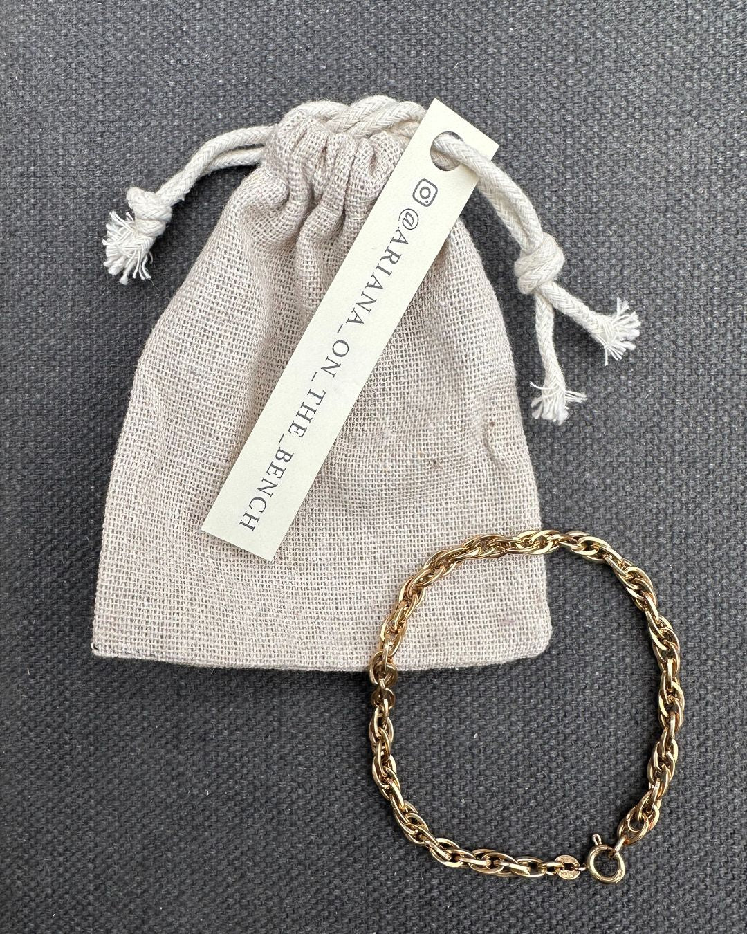 9ct Gold 'Pre-Loved Rope' Vintage Bracelet Hand Curated by Ariana Watling Lacock Wiltshire