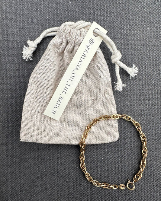 9ct Gold 'Pre-Loved Rope' Vintage Bracelet Hand Curated by Ariana Watling Lacock Wiltshire