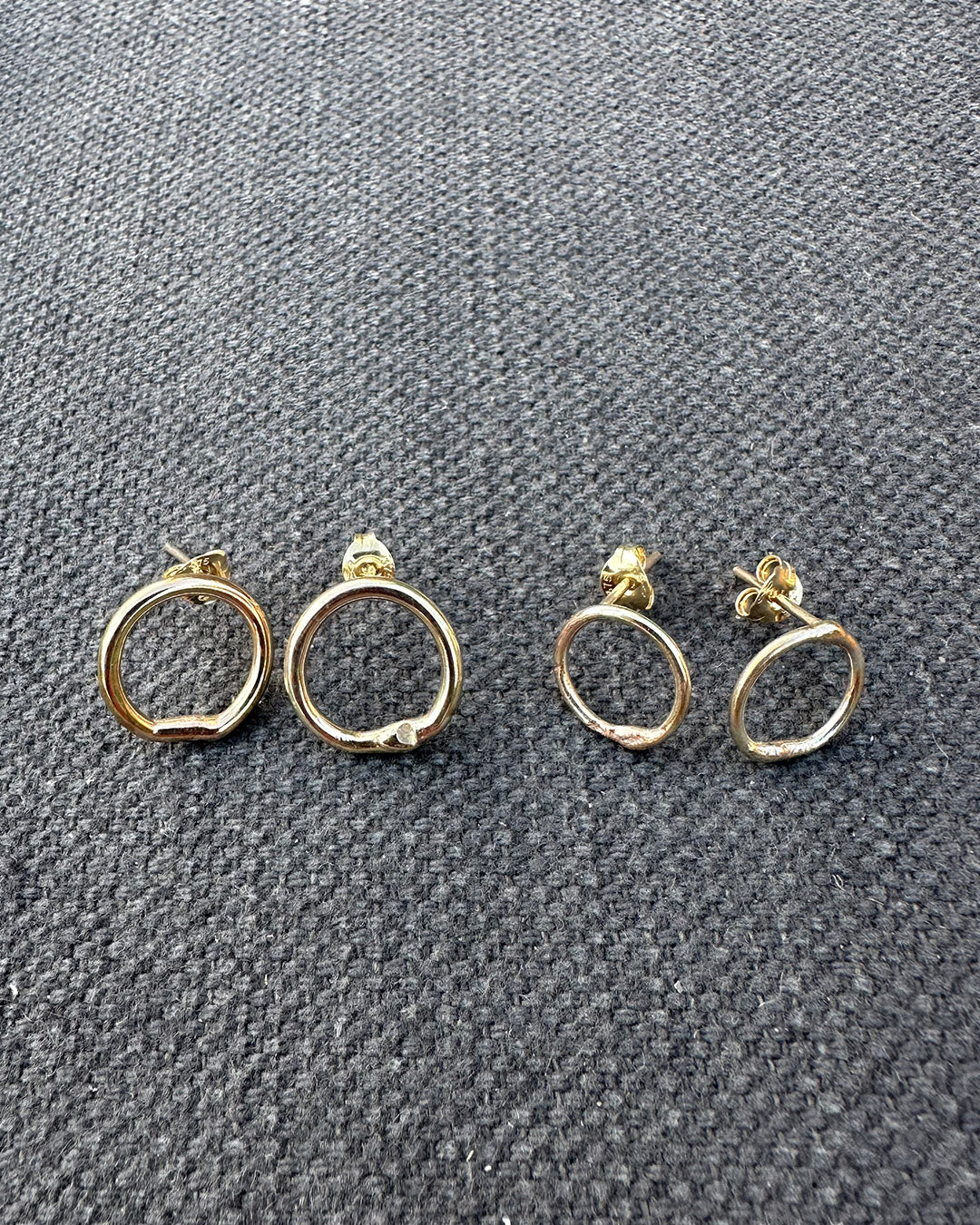 9ct Gold ‘Unity’ Stud Earrings Designed and Made by Ariana Watling Lacock Wiltshire