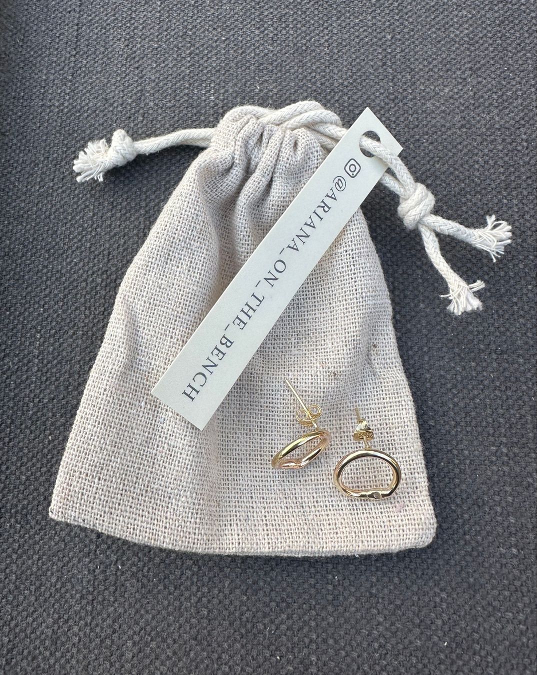 9ct Gold ‘Unity’ Stud Earrings Made by Ariana Watling Lacock Wiltshire
