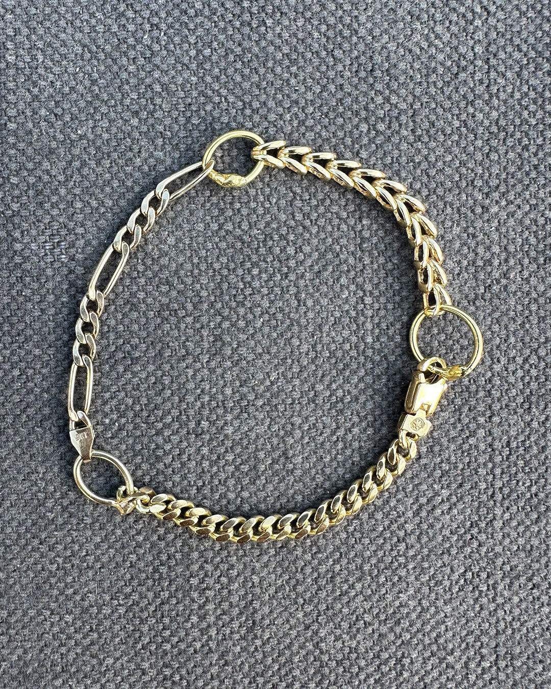 9ct Gold ‘Up-Cycled’ Bracelet Designed and Made by Ariana Watling, Lacock, Wiltshire