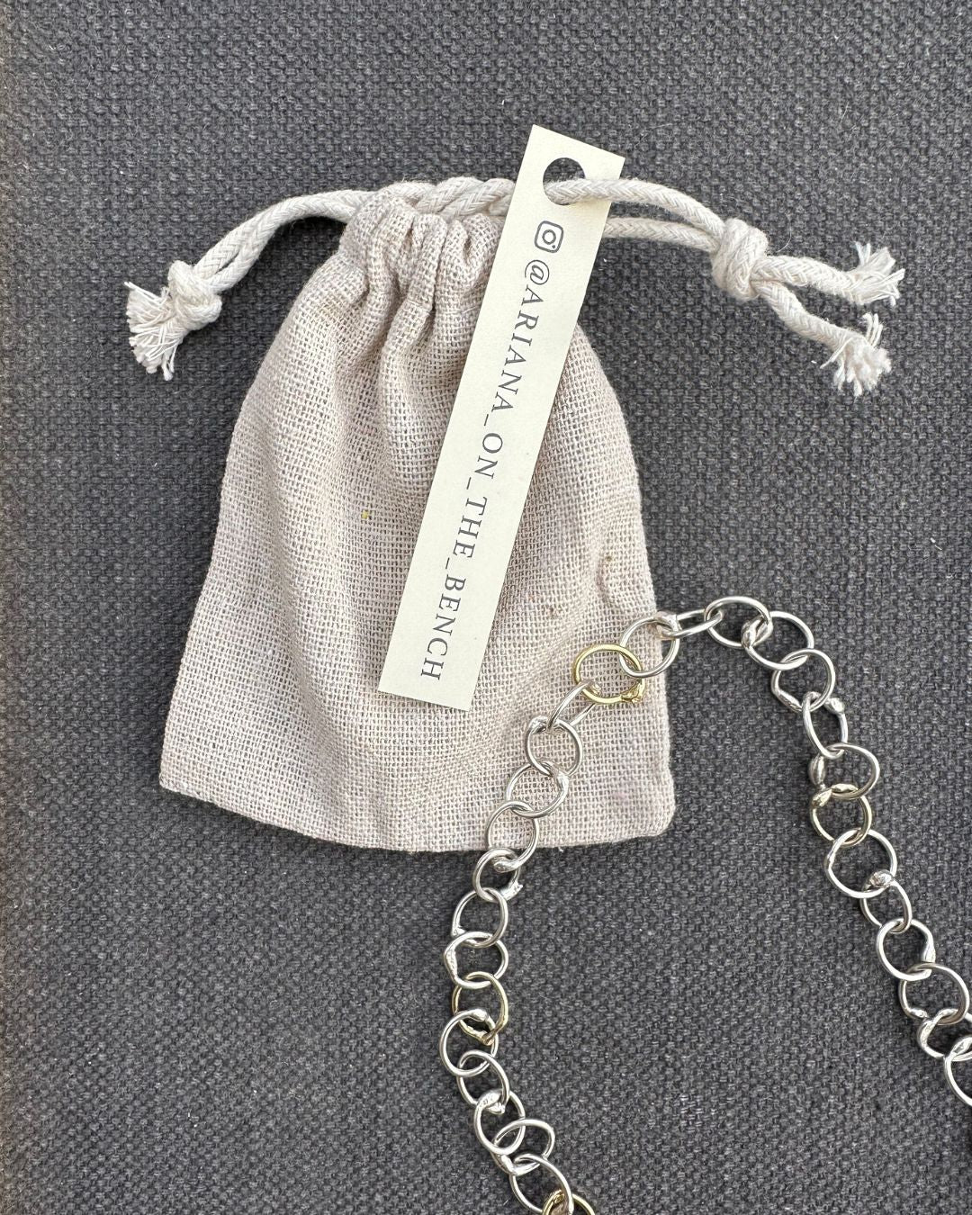 9ct Gold and Sterling Silver 18” Medium ‘Unity’ Chain Necklace Designed and Made by Ariana Watling Lacock Wiltshire