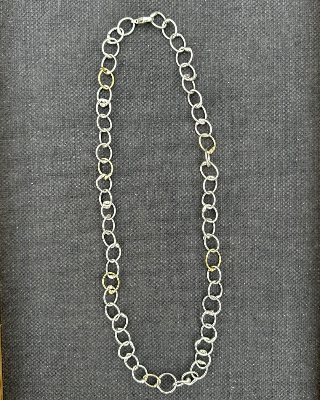 9ct Gold and Sterling Silver 18” Medium ‘Unity’ Chain Necklace by Ariana Watling Lacock Wiltshire
