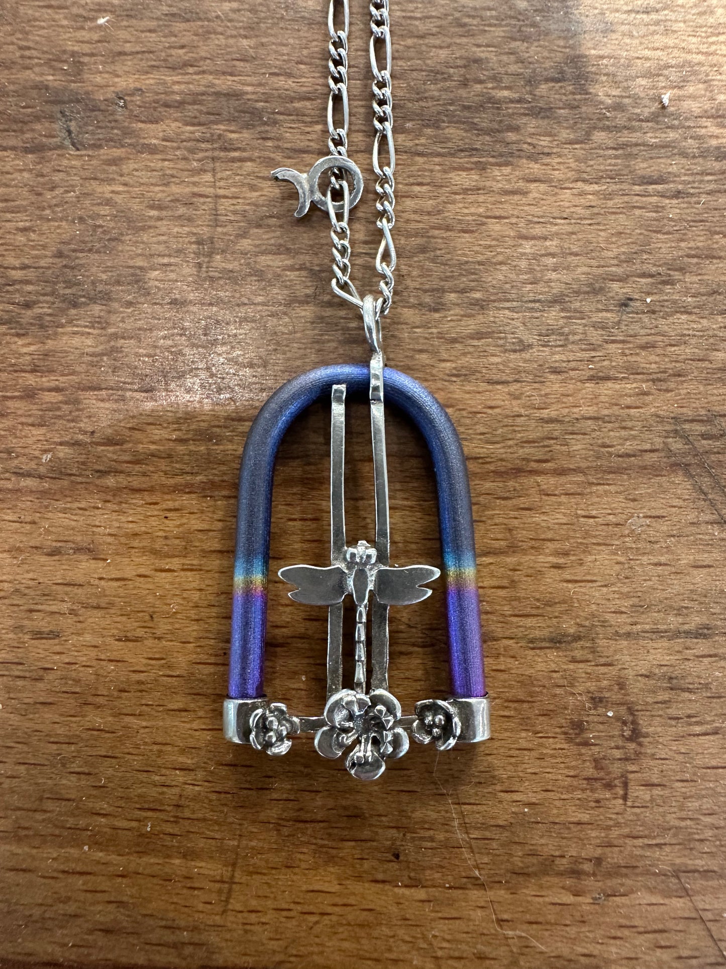 Sterling Silver and Titanium 1980s Pendant