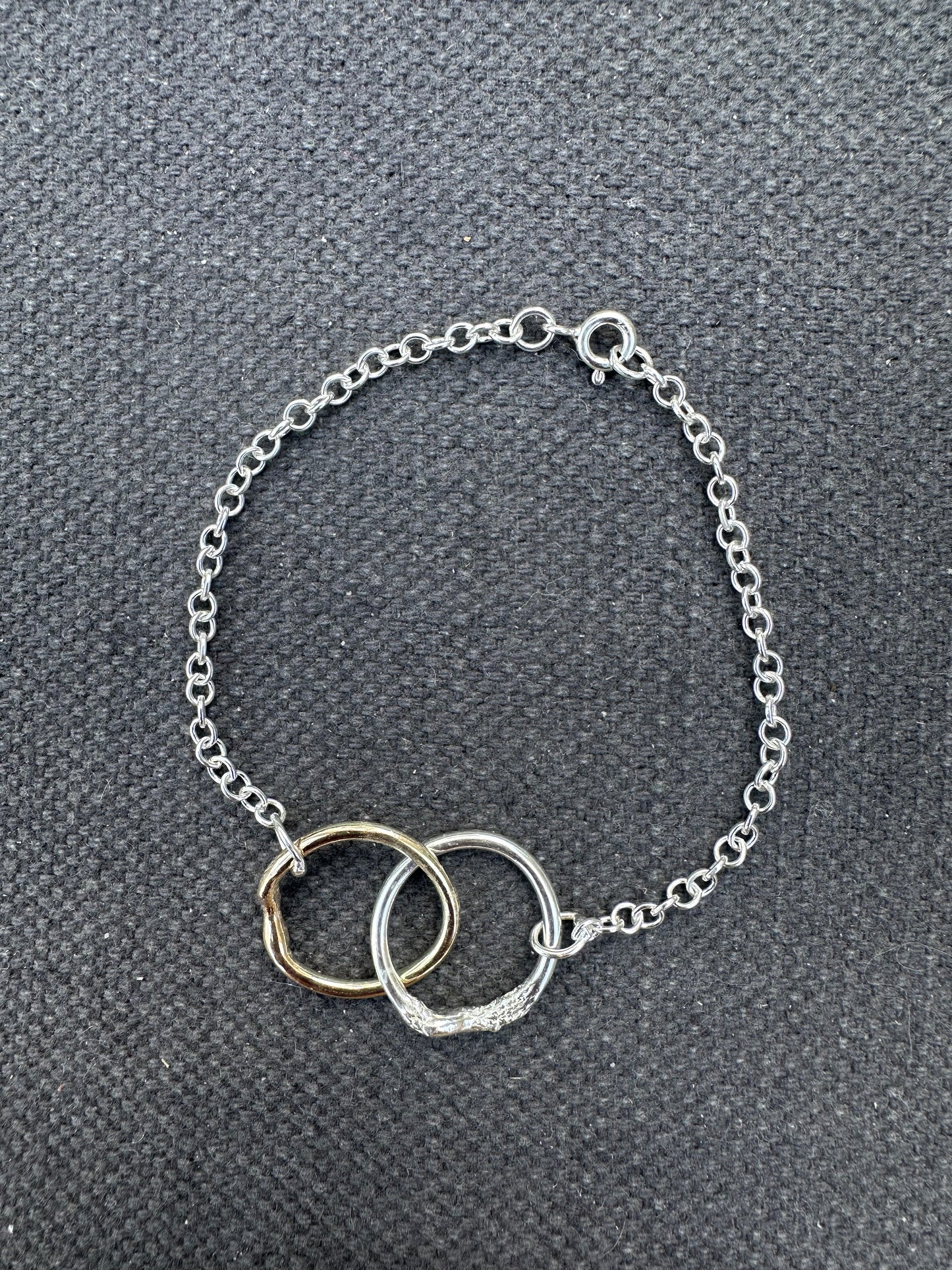 9ct Gold and Sterling Silver Double Link Heavy ‘Unity’ Bracelet