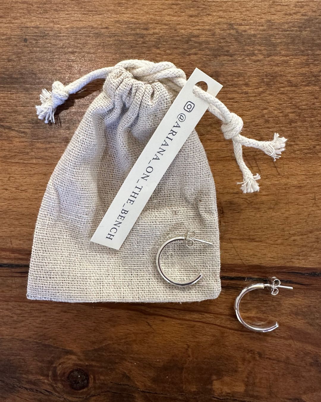 Silver 22mm ’Daim’ Hoop Earrings Designed and Made by Ariana Watling Lacock Wiltshire
