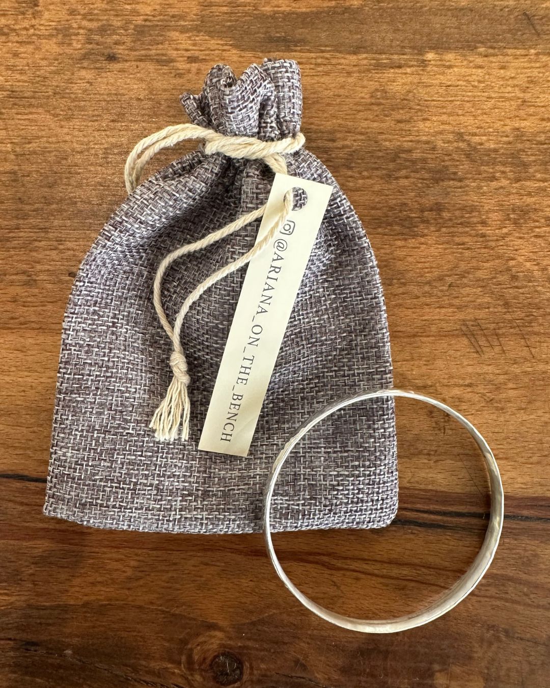 Silver 3.5mm Wide ‘Daim’ Bangle Designed and Made by Ariana Watling Lacock Wiltshire