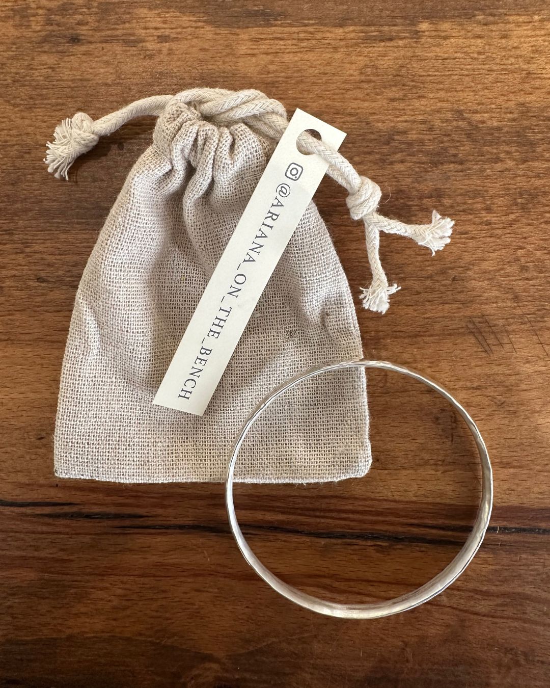 Silver 3.5mm Wide ‘Daim’ Bangle Made by Ariana Watling Lacock Wiltshire