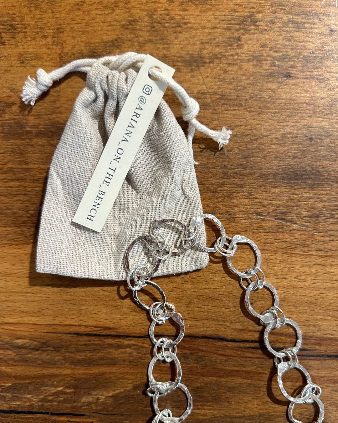 Silver 32’’ ‘Dippin Dot’ Chain Necklace Made by Ariana Watling Lacock Wiltshire