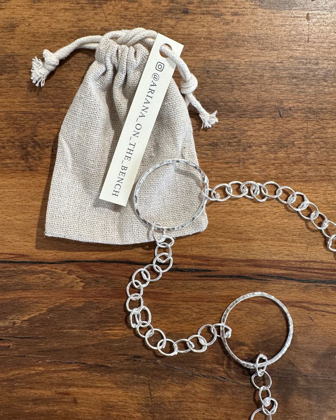 Silver 32’’ Medium ‘Unity’ Chain Necklace with 5 Large ‘Dippin Dot’ Links Made by Ariana Watling Lacock Wiltshire