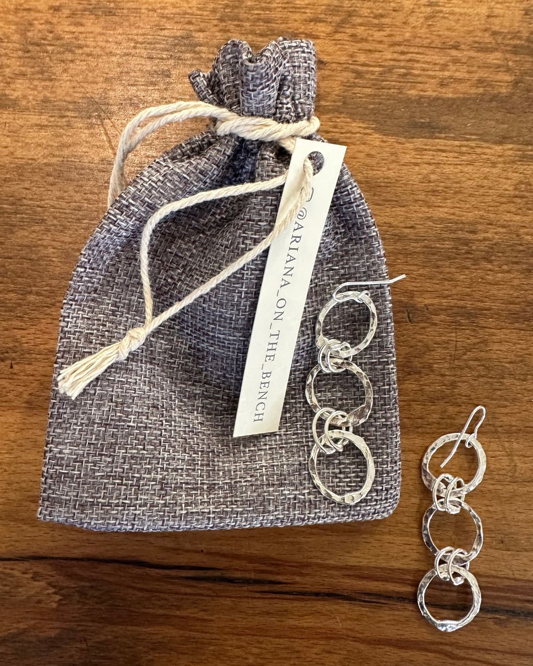 Silver ‘Dippin Dot’ 3 Drop Earrings by Ariana Watling Lacock Wiltshire