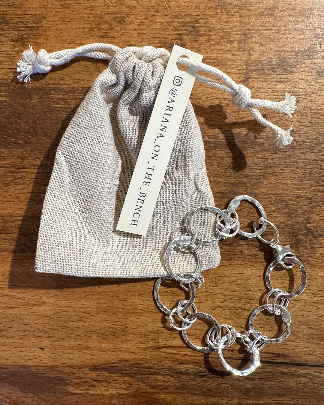 Silver ‘Dippin Dot’ Bracelet Designed and Made by Ariana Watling, Lacock, Wiltshire