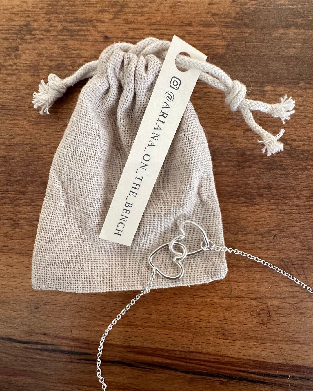 Silver Double Link ‘Unity’ Heart Pendant Designed and Made by Ariana Watling Lacock Wiltshire