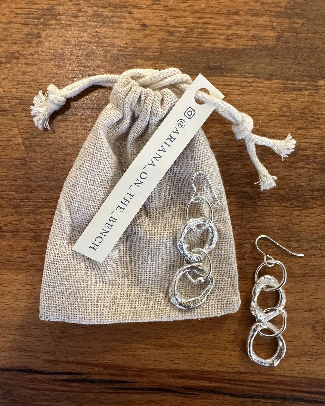 Silver ‘Graham Watling Heritage’ Double Drop Earrings Designed and Made by Ariana Watling Lacock Wiltshire