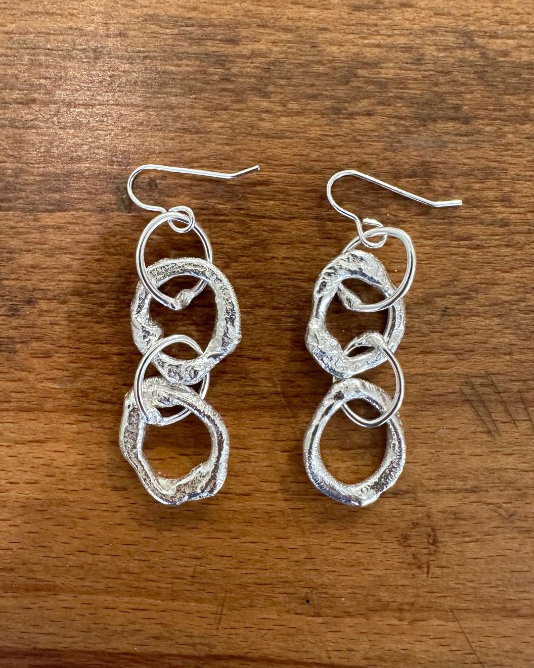 Silver ‘Graham Watling Heritage’ Double Drop Earrings Made by Ariana Watling Lacock Wiltshire