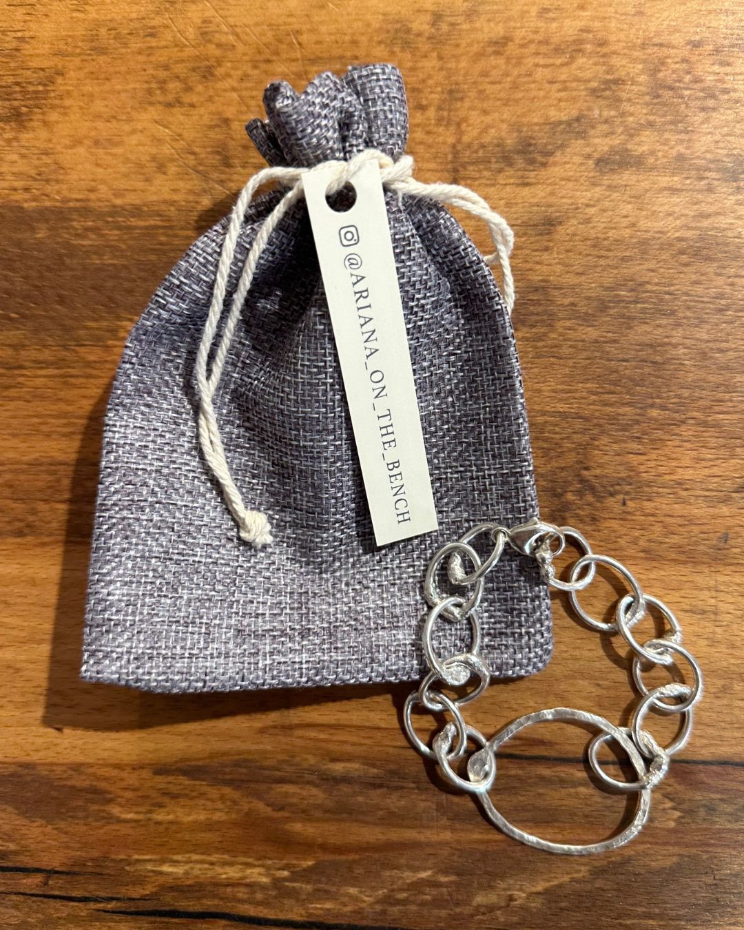 Silver Heavy ‘Unity’ Bracelet & ‘Dippin Dot’ Large Link Bracelet Made by Ariana Watling Lacock Wiltshire