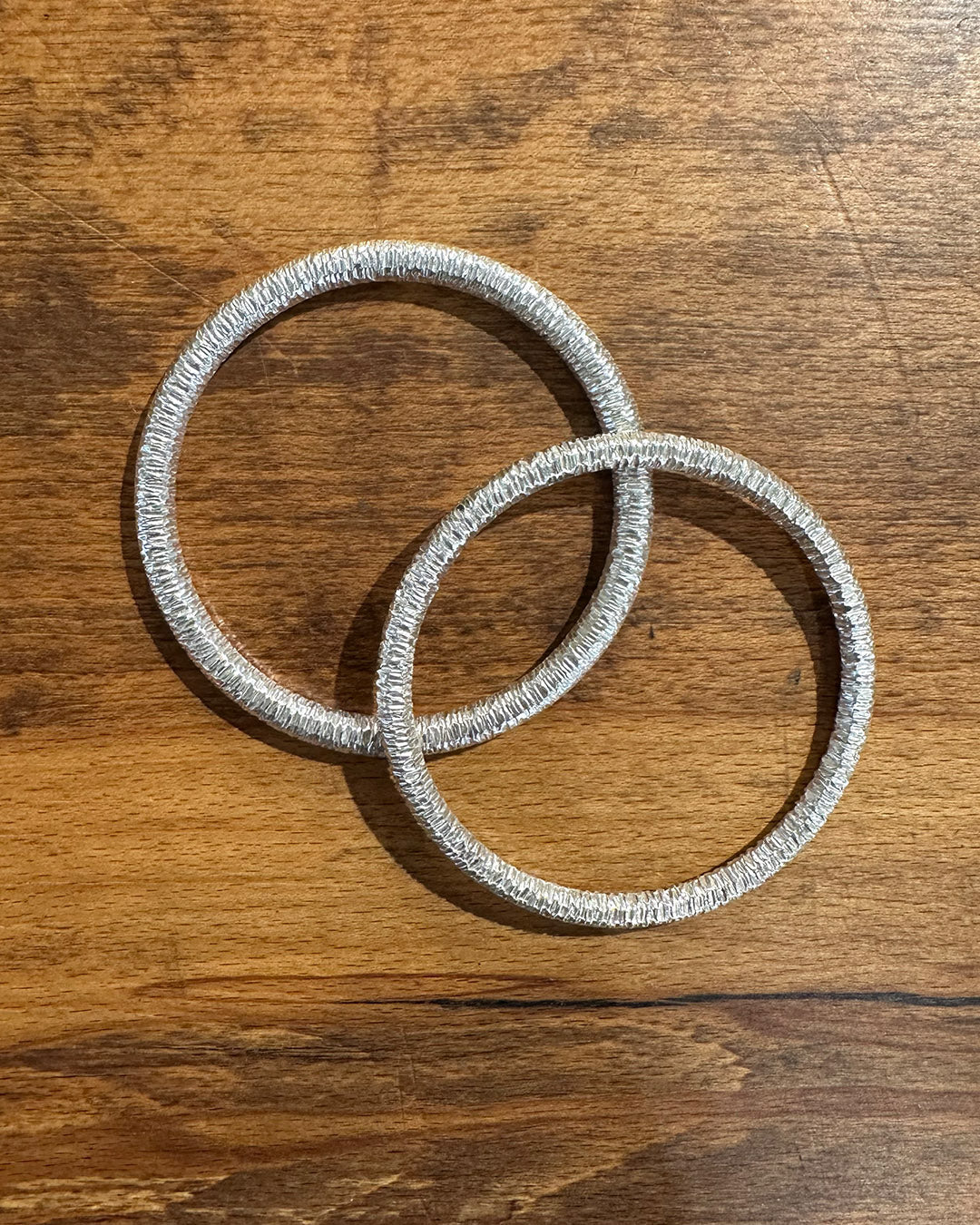 Silver Round ‘Hundreds and Thousands’ Bangle Designed and Made by Ariana Watling Lacock Wiltshire