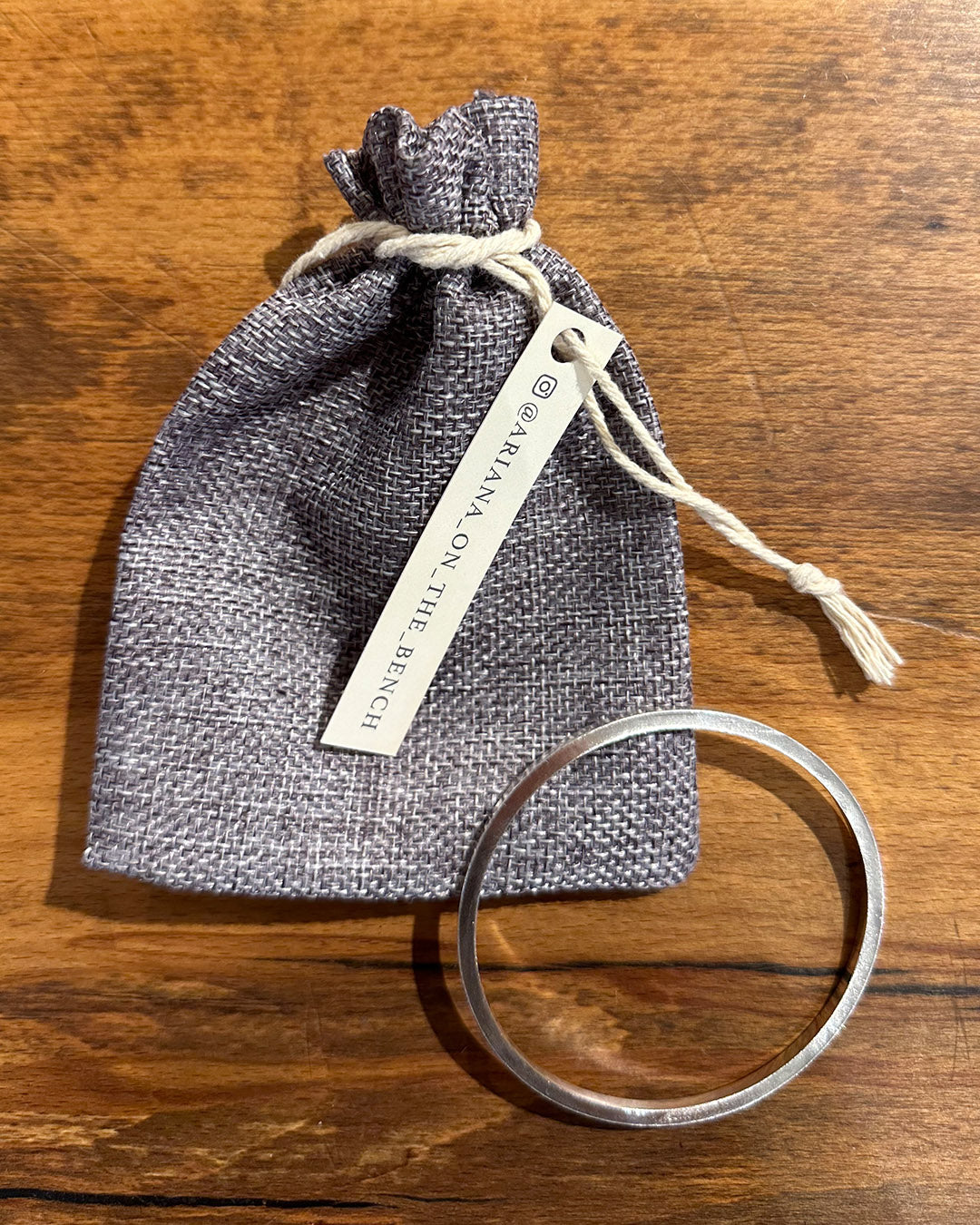 Silver Square Bangle Designed and Made by Ariana Watling Lacock Wiltshire