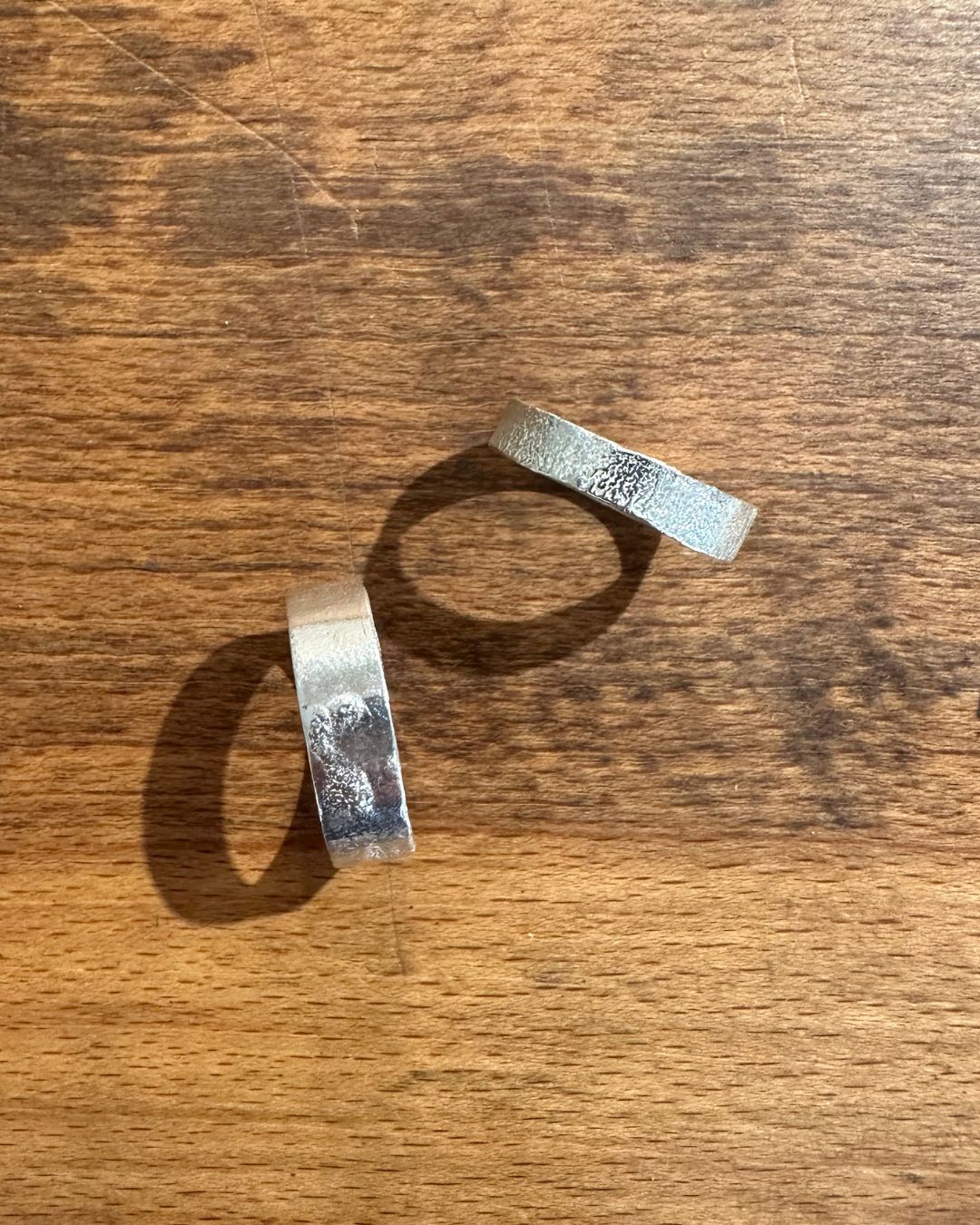 Sterling Silver Frosted Ring Designed and Made by Ariana Watling Lacock Wiltshire