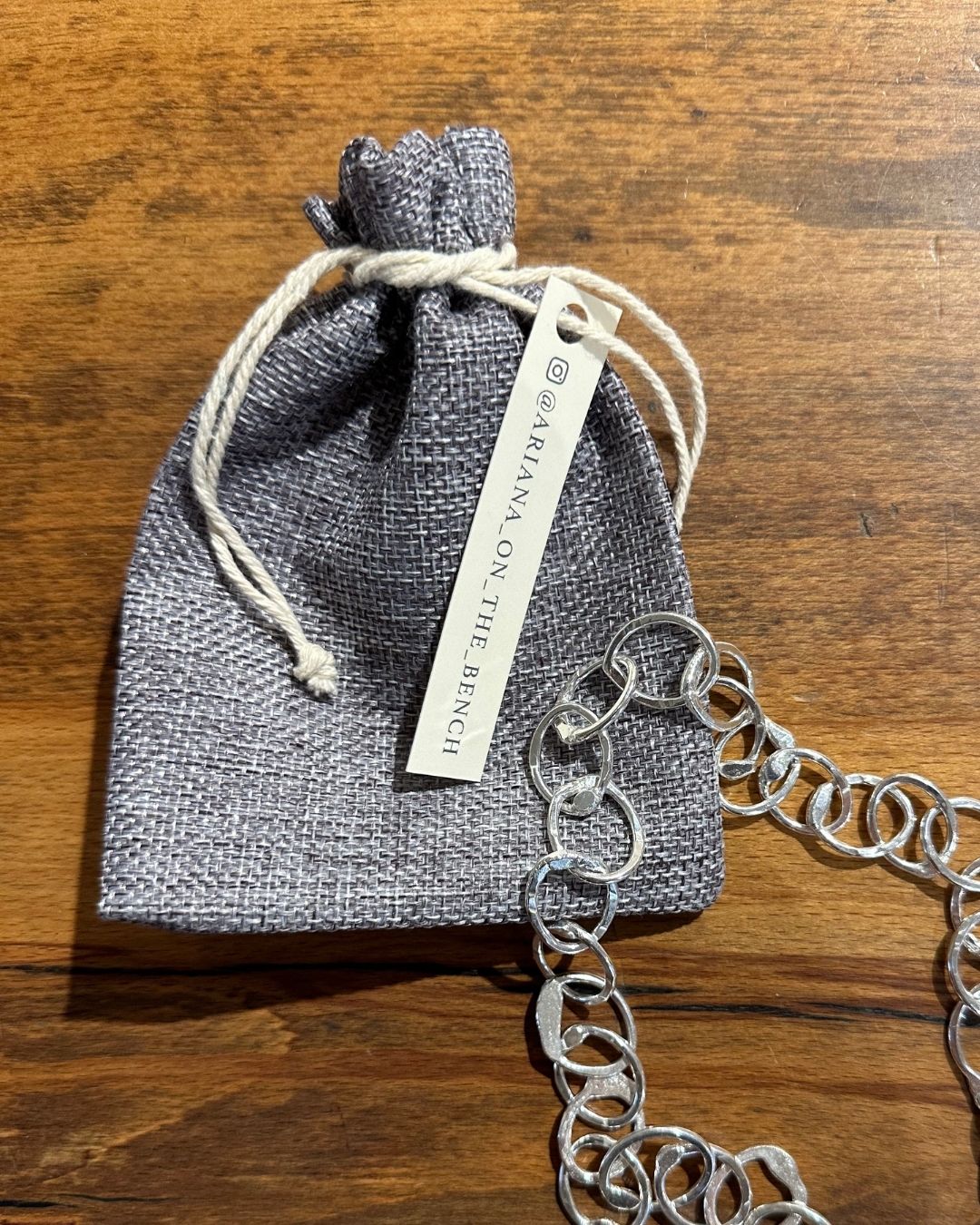 Sterling Silver 18’’  Hammered ‘Unity’ Chain Necklace