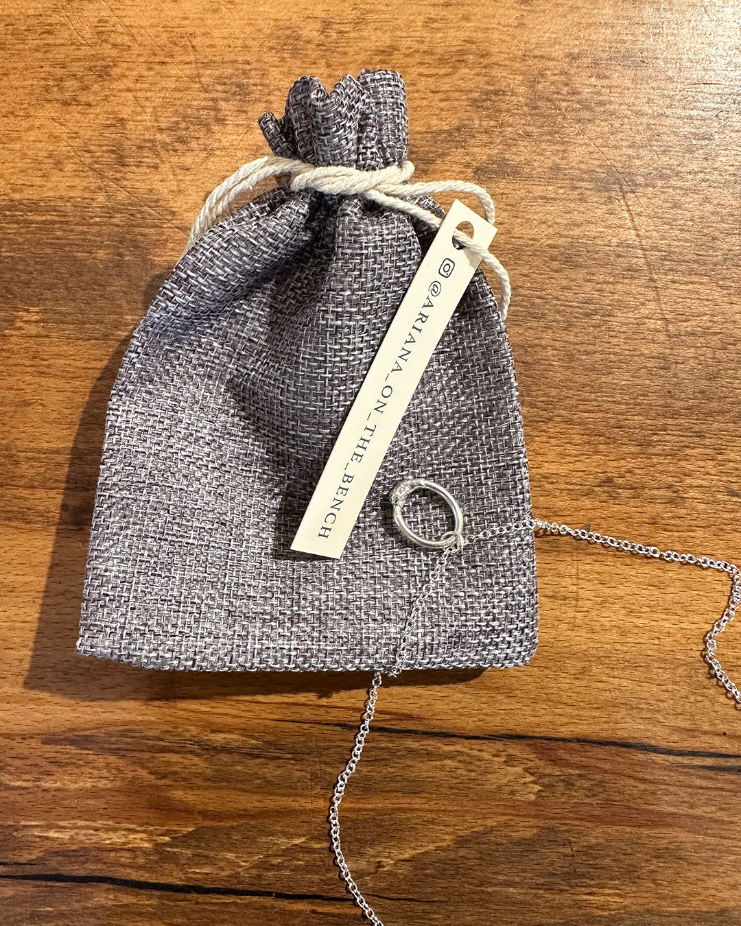 Sterling Silver 18mm Single Link ‘Unity’ Pendant Designed and Made by Ariana Watling Lacock Wiltshire