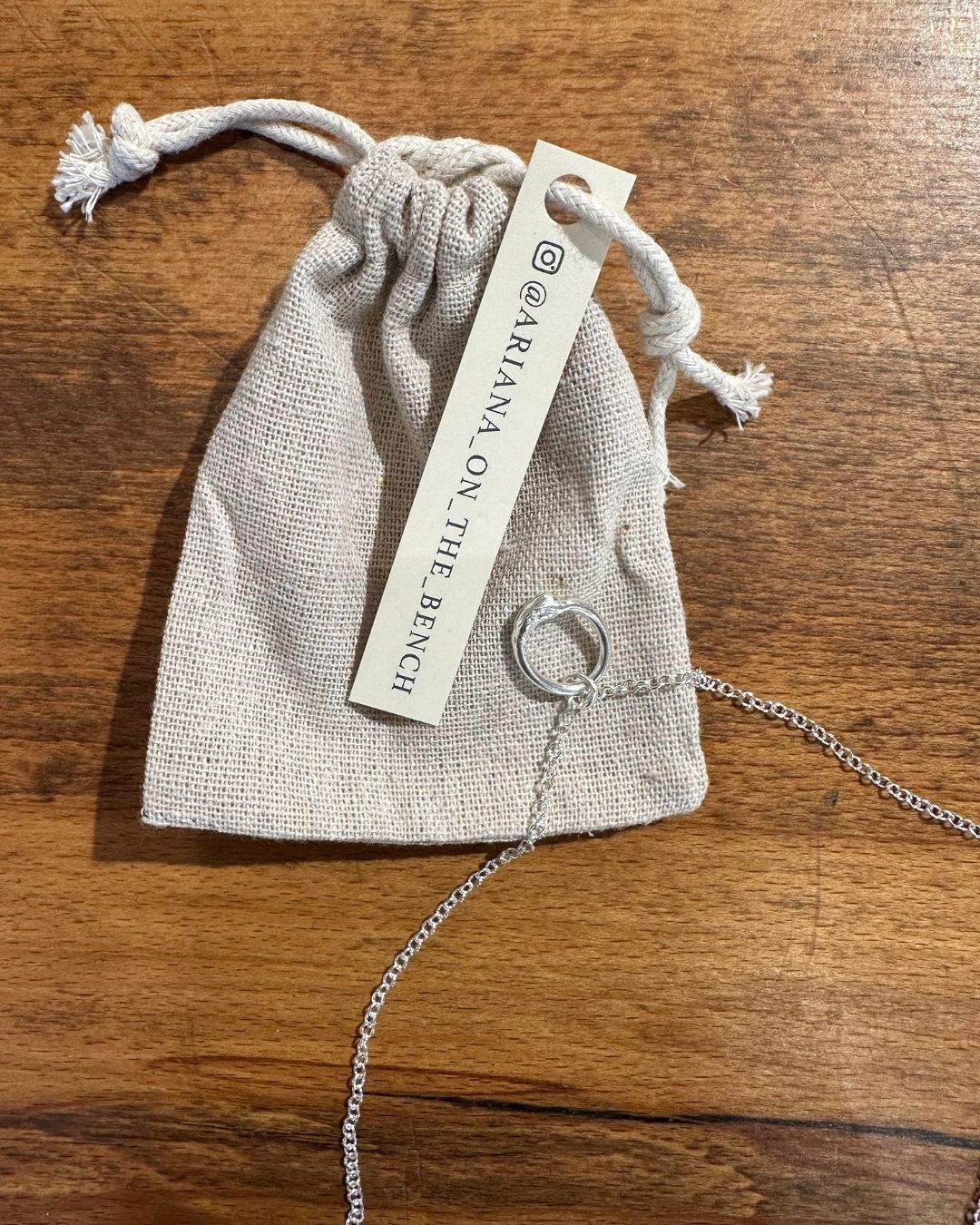 Sterling Silver 18mm Single Link ‘Unity’ Pendant Made by Ariana Watling Lacock Wiltshire