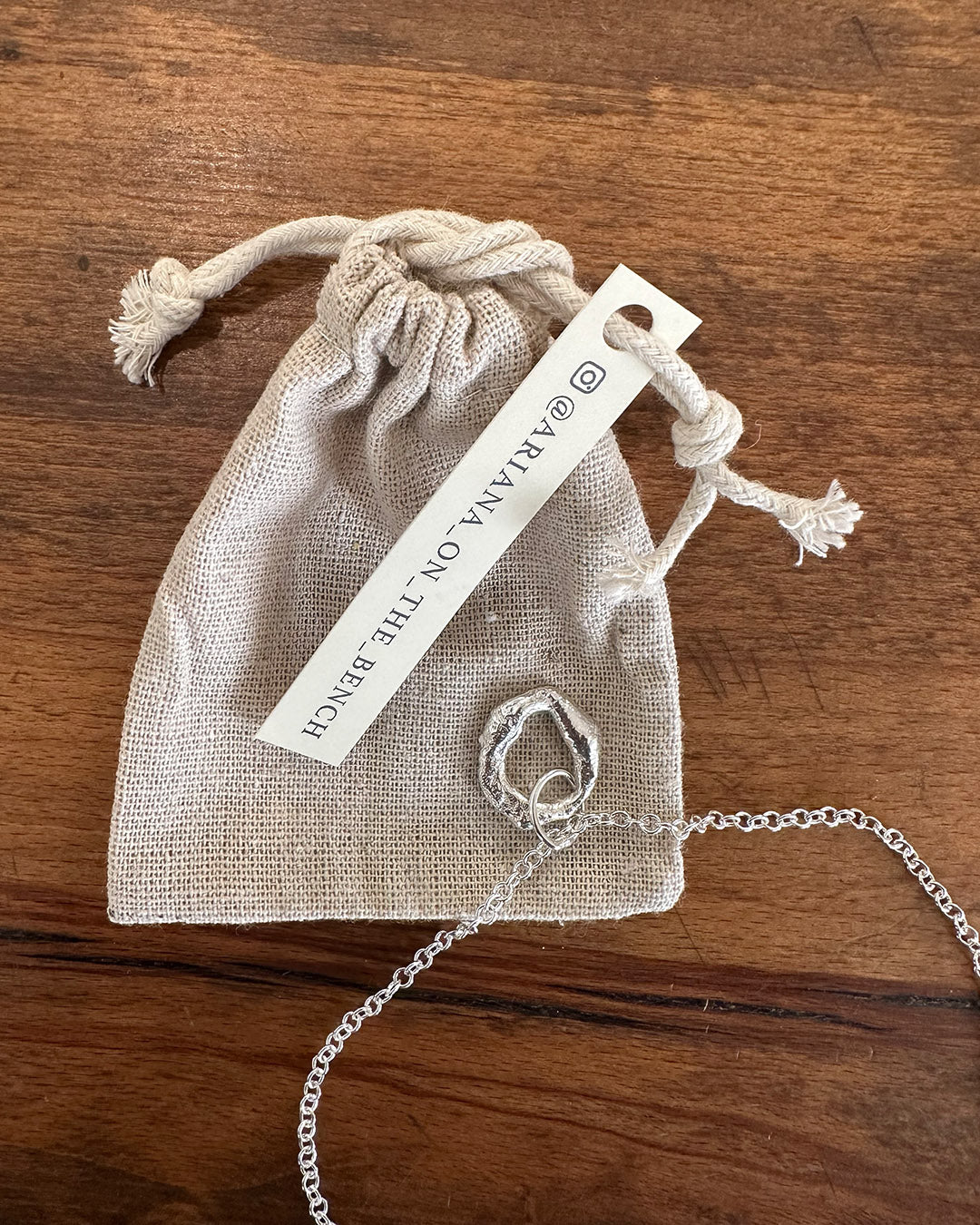 Sterling Silver 21mm Single Link ‘Graham Watling Heritage’ Pendant Made by Ariana Watling Lacock Wiltshire