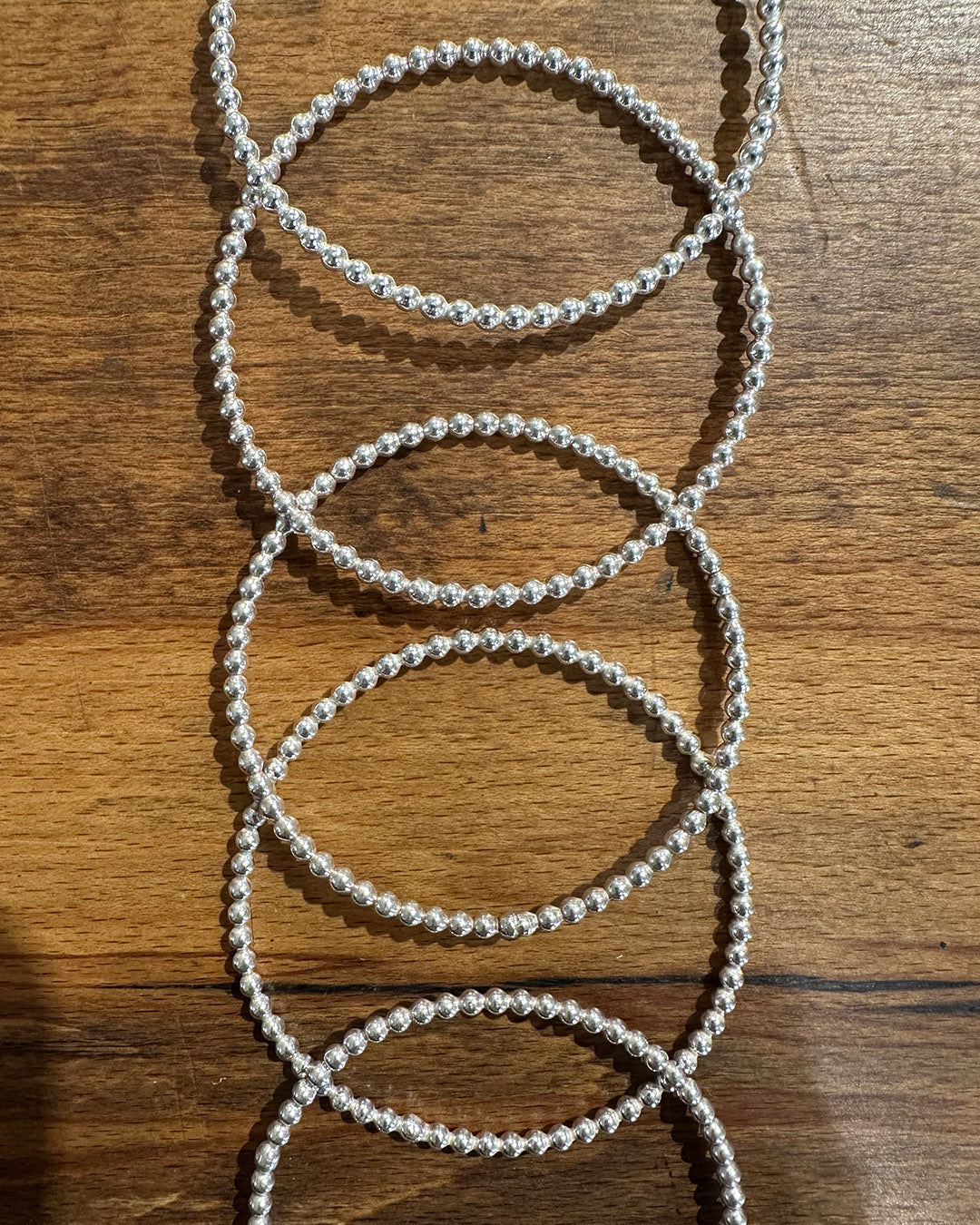 Sterling Silver 3mm ‘Beaded’ Bangle Designed and Made by Ariana Watling, Lacock, Wiltshire
