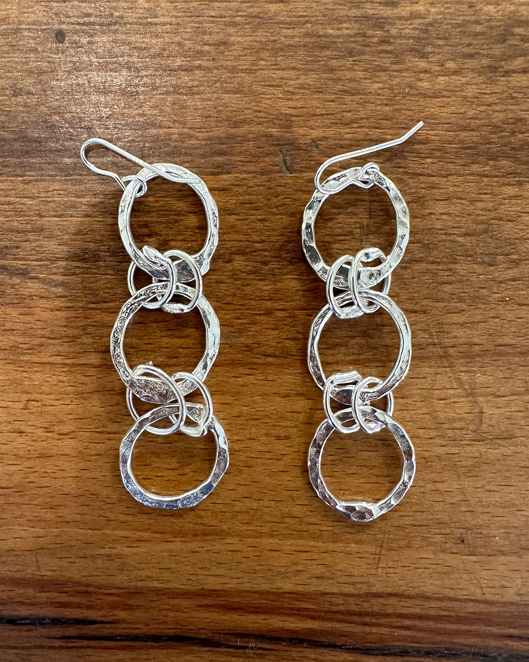 Sterling Silver ‘Dippin Dot’ 3 Drop Earrings Designed and Made by Ariana Watling Lacock Wiltshire
