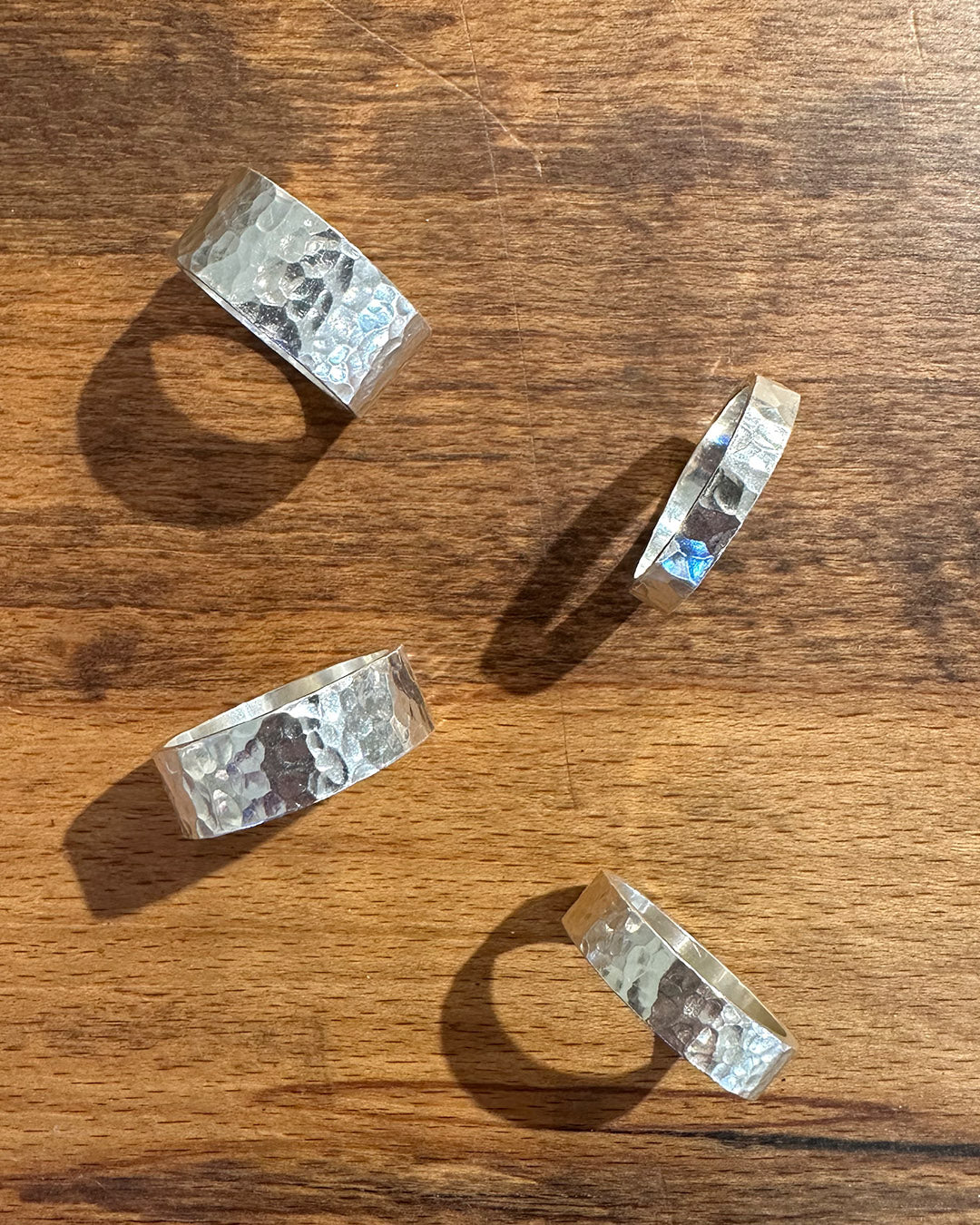 Sterling Silver Dippin Dot Rings Designed and Made by Ariana Watling, Lacock, Wiltshire