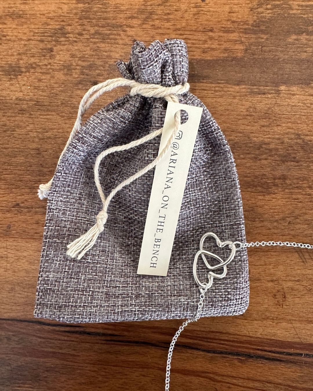 Sterling Silver Double Link ‘Unity’ Heart Pendant Made by Ariana Watling Lacock Wiltshire