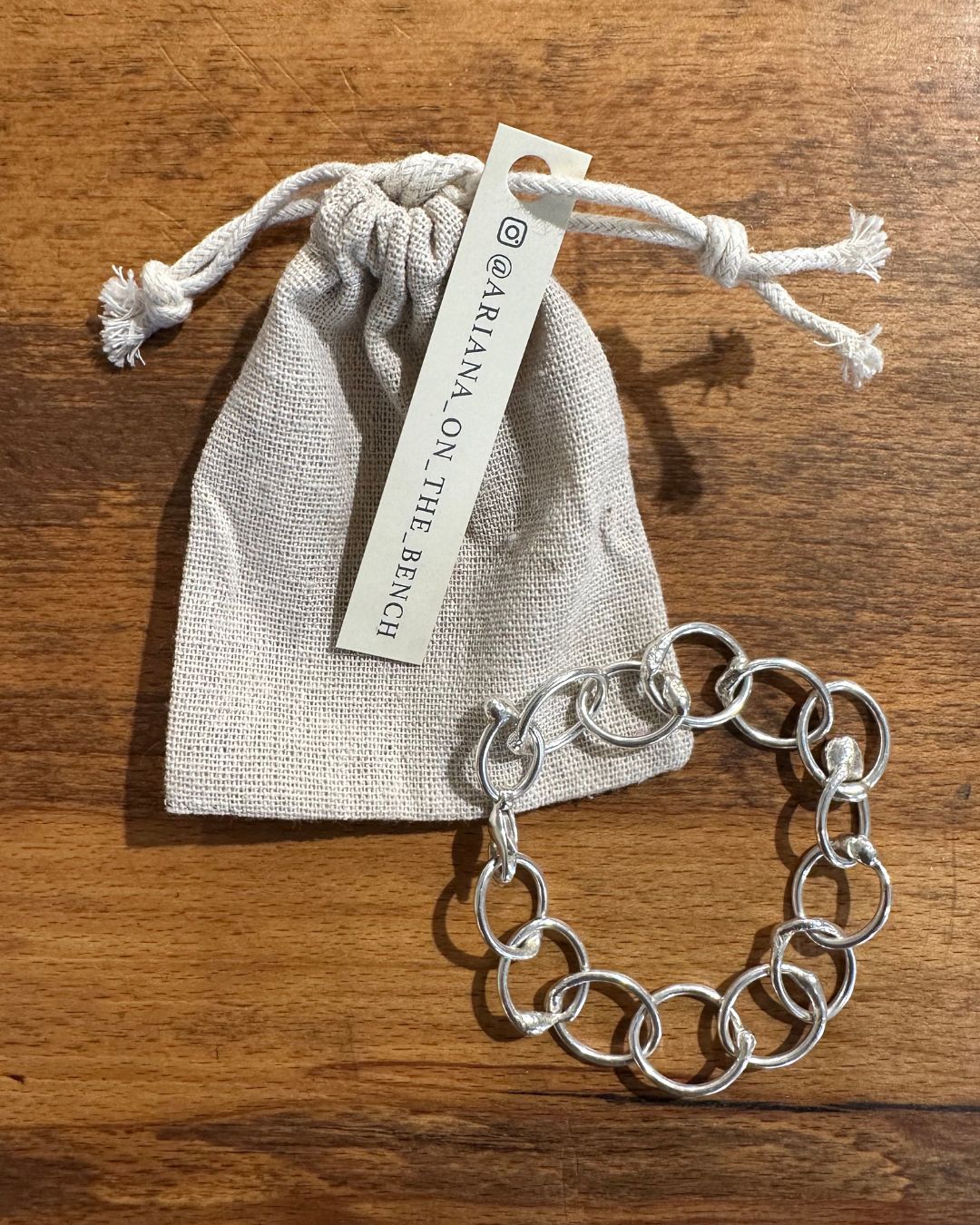 Sterling Silver Heavy Unity Bracelet Designed and Made by Ariana Watling Lacock Wiltshire