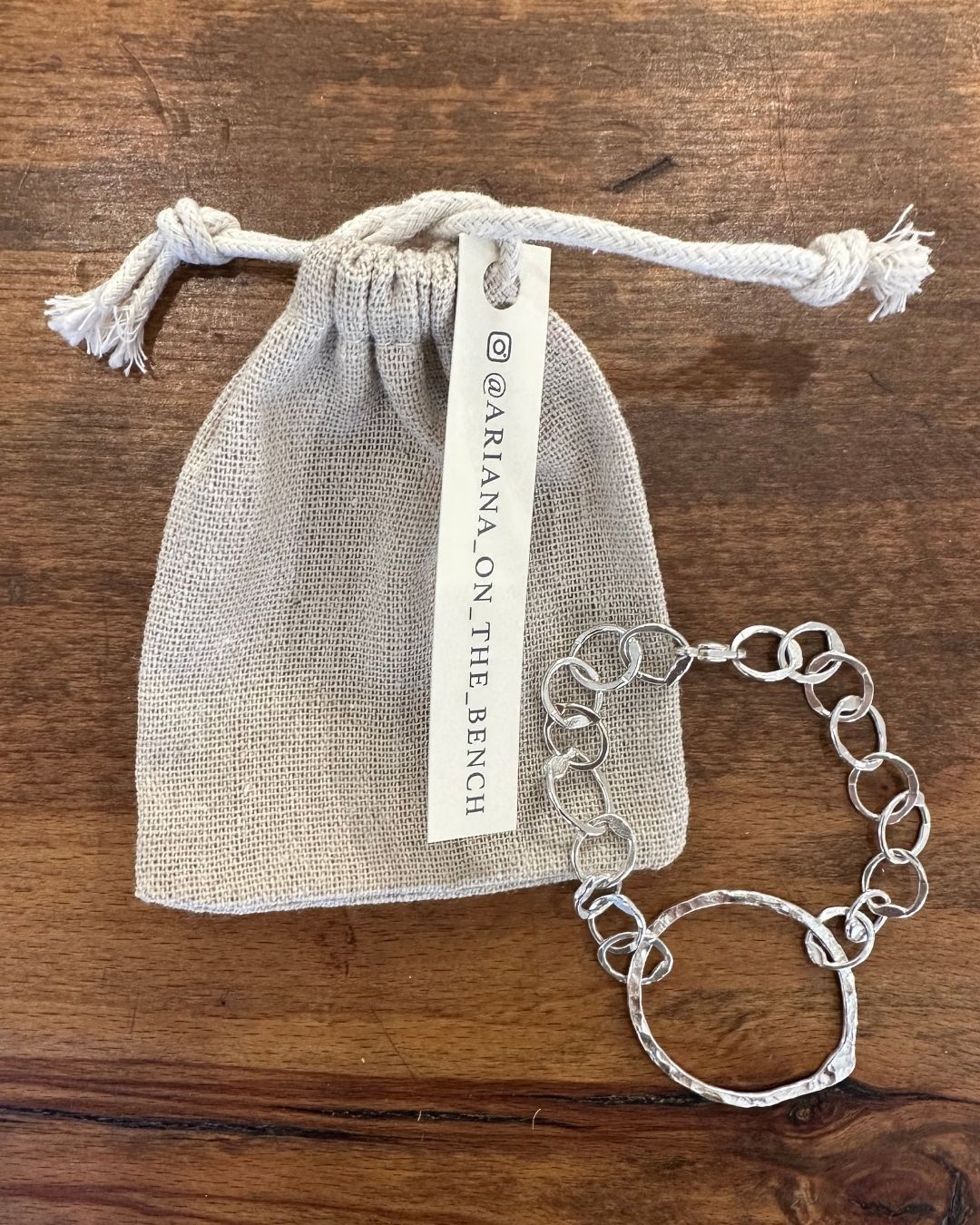 Sterling Silver Medium ‘Unity’ Bracelet & ‘Dippin Dot’ Large Link Bracelet Designed and Made by Ariana Watling Lacock Wiltshire