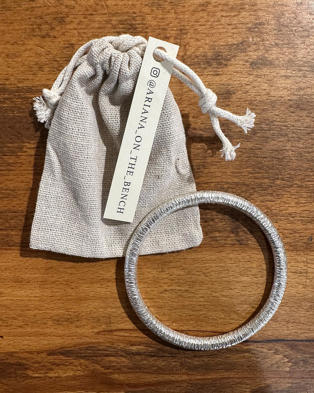 Sterling Silver Round ‘Hundreds and Thousands’ Bangle Designed and Made by Ariana Watling Lacock Wiltshire