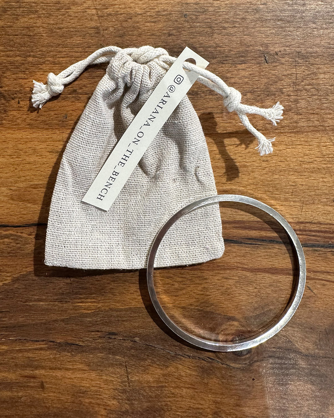 Sterling Silver Square Bangle Made by Ariana Watling Lacock Wiltshire