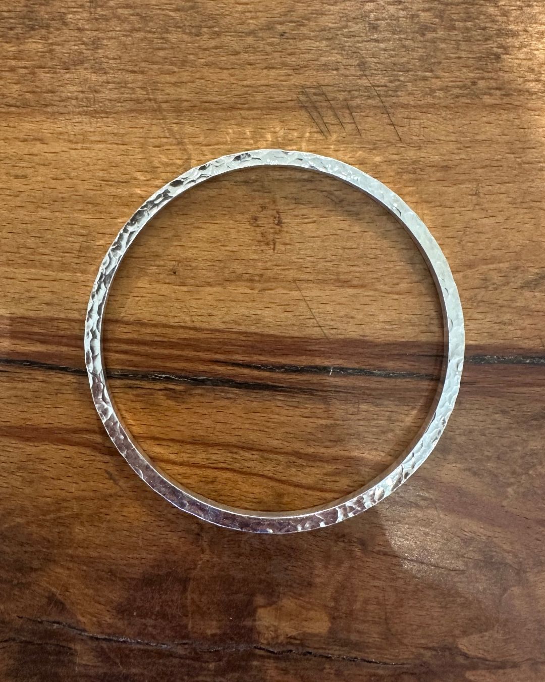 Sterling Silver Square ‘Dippin Dot’ Bangle Made by Ariana Watling Lacock Wiltshire