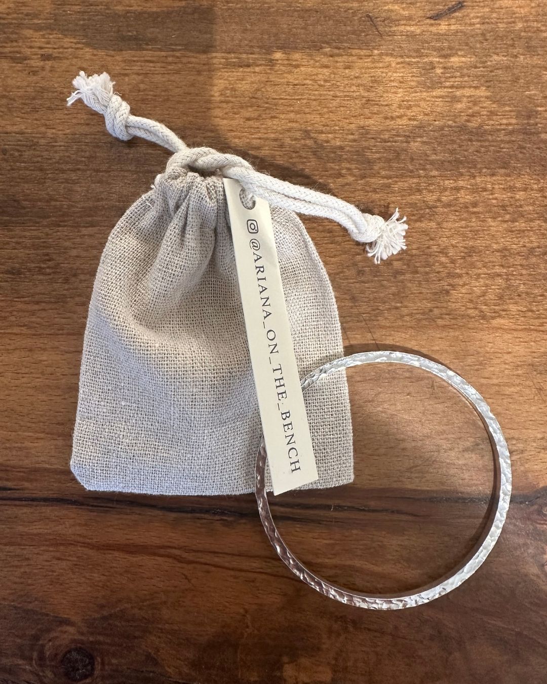 Sterling Silver Square ‘Dippin Dot’ Bangle by Ariana Watling Lacock Wiltshire