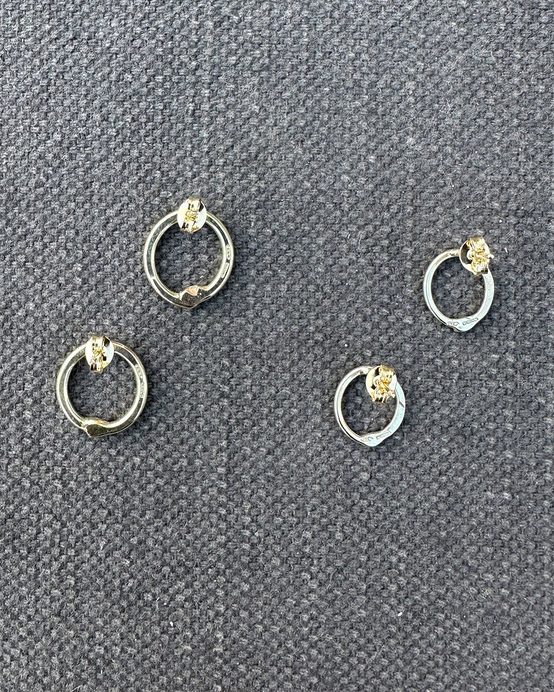 9ct Gold Hammered ‘Unity’ Stud Earrings Made by Ariana Watling Lacock Wiltshire