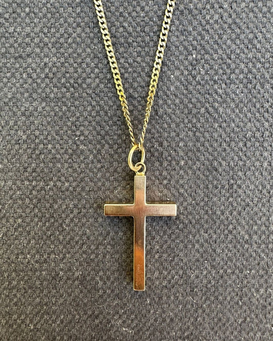 9ct Gold ‘Pre-Loved’ Vintage Cross Pendant  Hand Curated by Ariana Watling Lacock Wiltshire