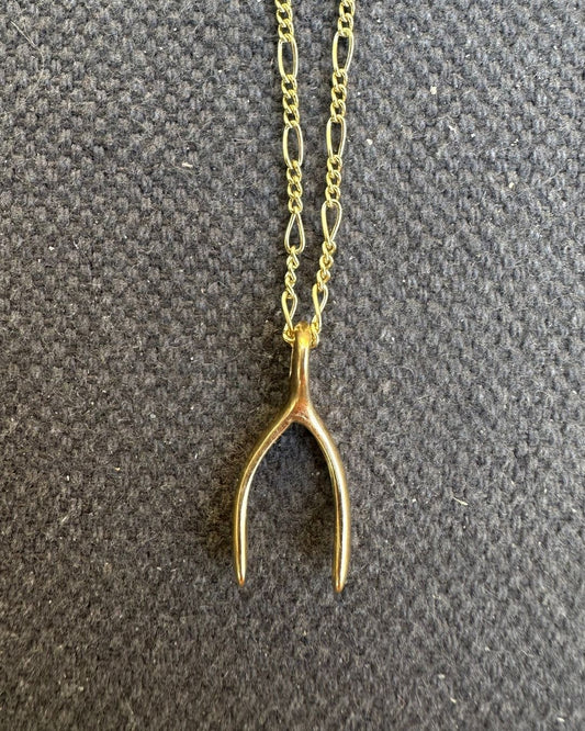 9ct Gold ‘Pre-Loved’ Vintage Wishbone Pendant  Hand Curated by Ariana Watling Lacock Wiltshire